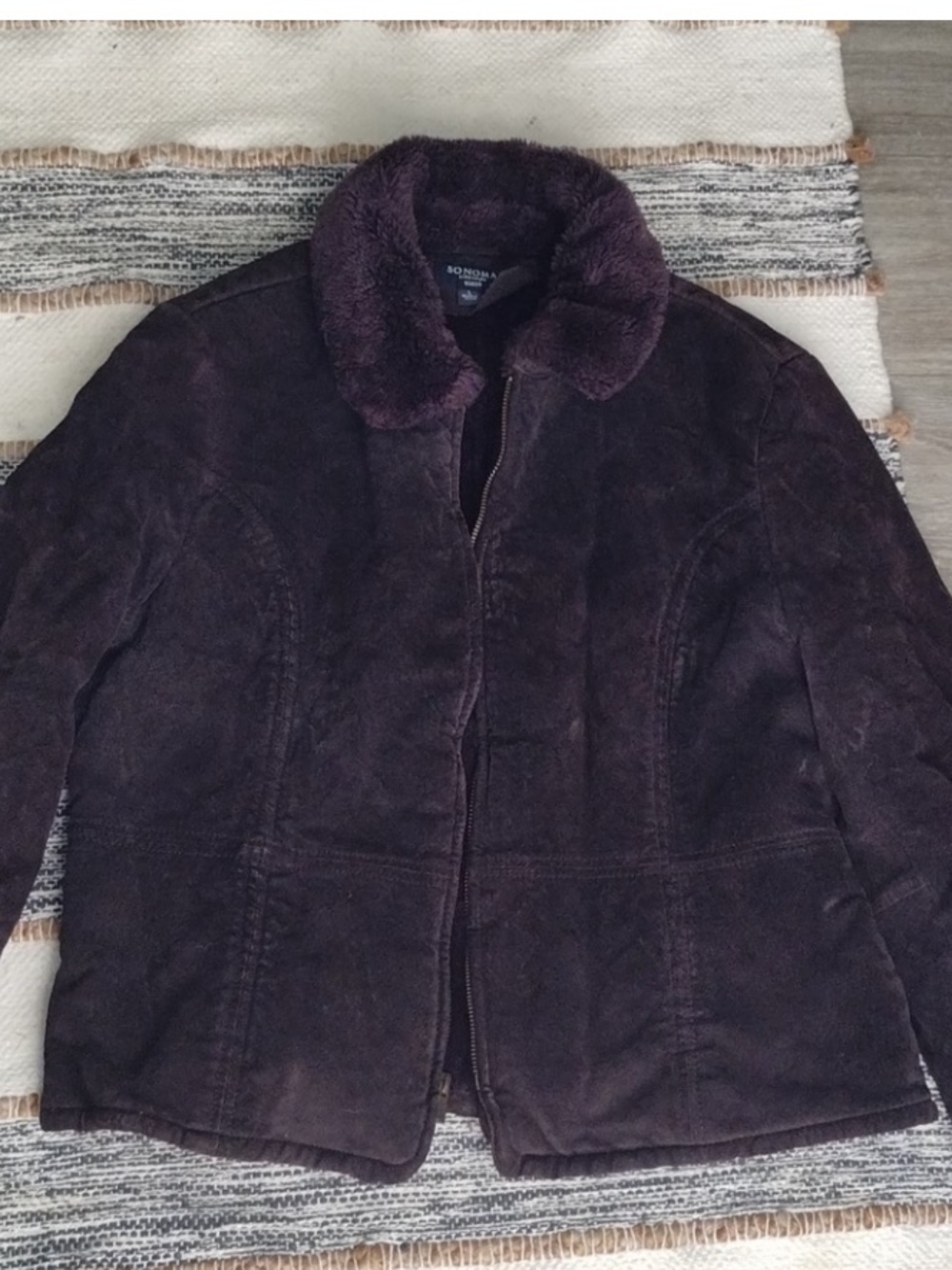 Sonoma life + style suede Chic  Brown jackets L.